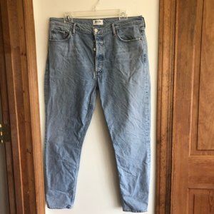 AGOLDE 90's 5 Pocket High Rise Straight Leg Weathered Denim Jean 32